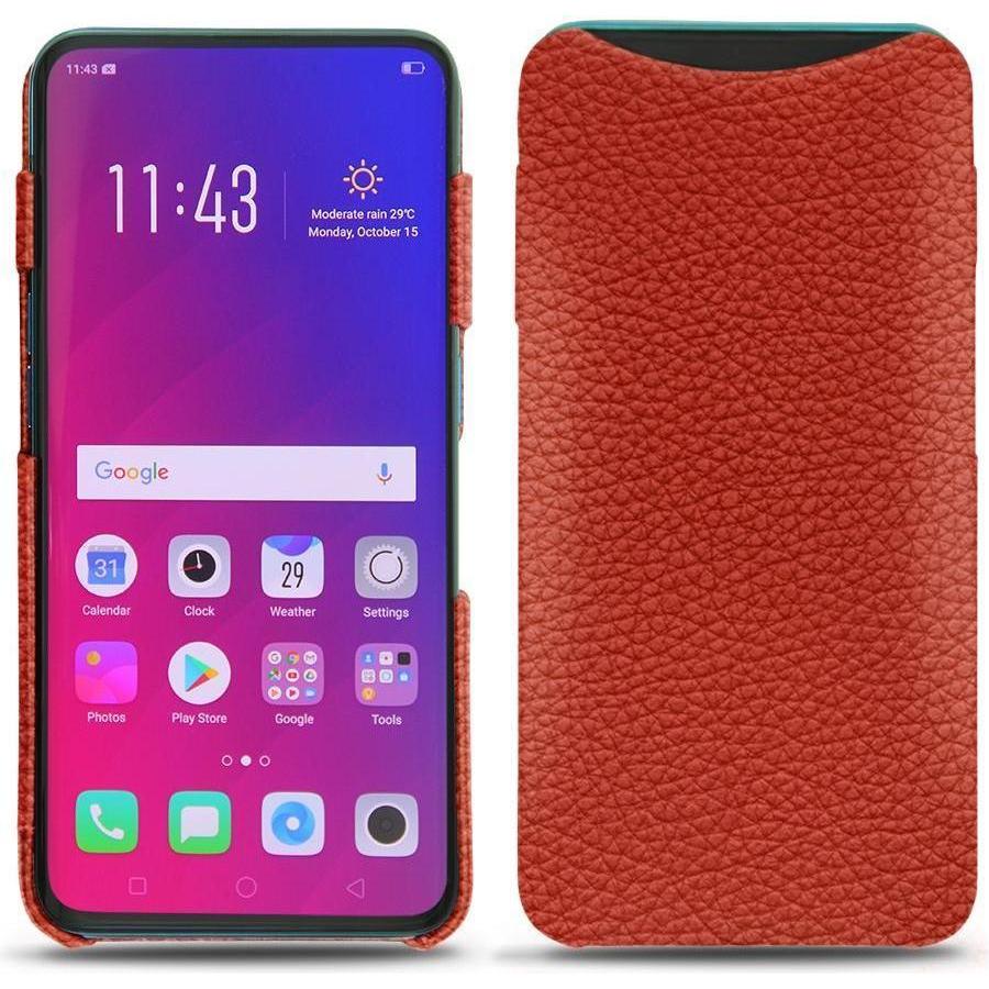 Noreve Lederschutzhülle (Oppo Find X), Smartphone Hülle, Orange