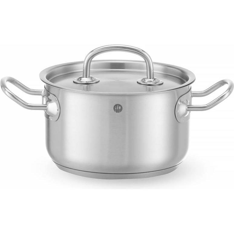Hendi Fleischtopf mit Deckel 9,5 l 280x155 mm Kitchen Li, Pfanne + Kochtopf, Silber
