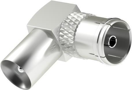 Hama Antennen-Adapter, Koax-Stecker - Koax-Kupplung, 90° (Antennenkabel)