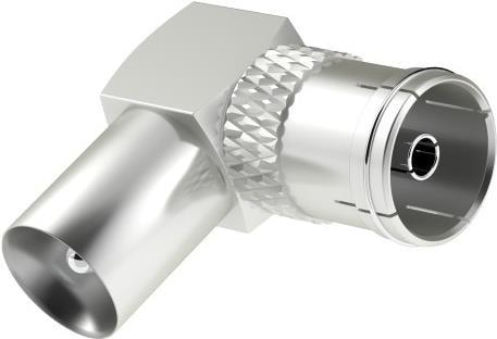 Image du produit Hama Adaptateur d'antenne, fiche coaxiale - couplage coaxial, 90 (Câble d'antenne)