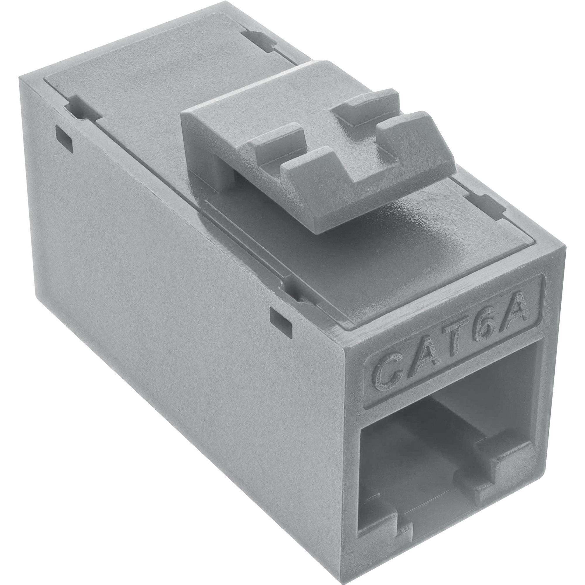 InLine 8er Pack  Keystone RJ45 Buchse/Buchse, ungeschirmt, Cat.6A, grau (Keystone Modul), Netzwerk Zubehör