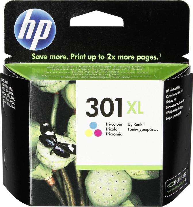 Produktbild HP 301XL High Yield Tri-color Original Ink Cartridge (CMYK)