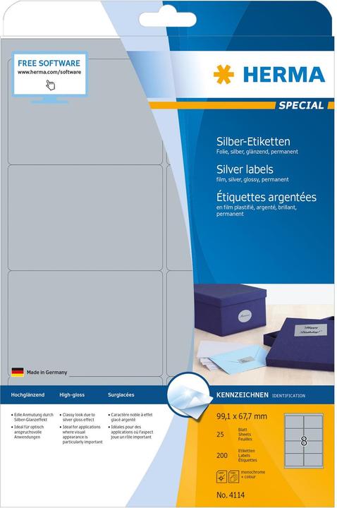 Actual product image HERMA Weatherproof coloured labels A4