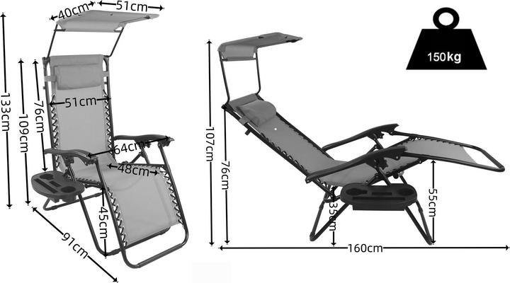 Produktbild VCM Liege Liegestuhl Gartenstuhl Maltosa (160 cm)
