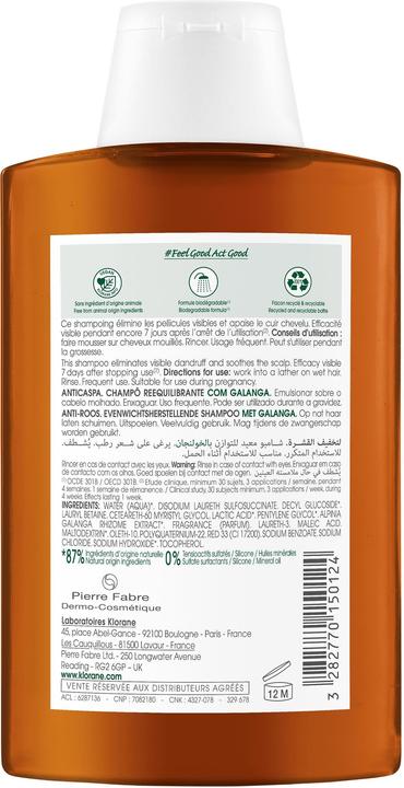 Produktbild Klorane Anti-Schuppen Shampoo mit Galanga (200 ml, Flüssiges Shampoo)