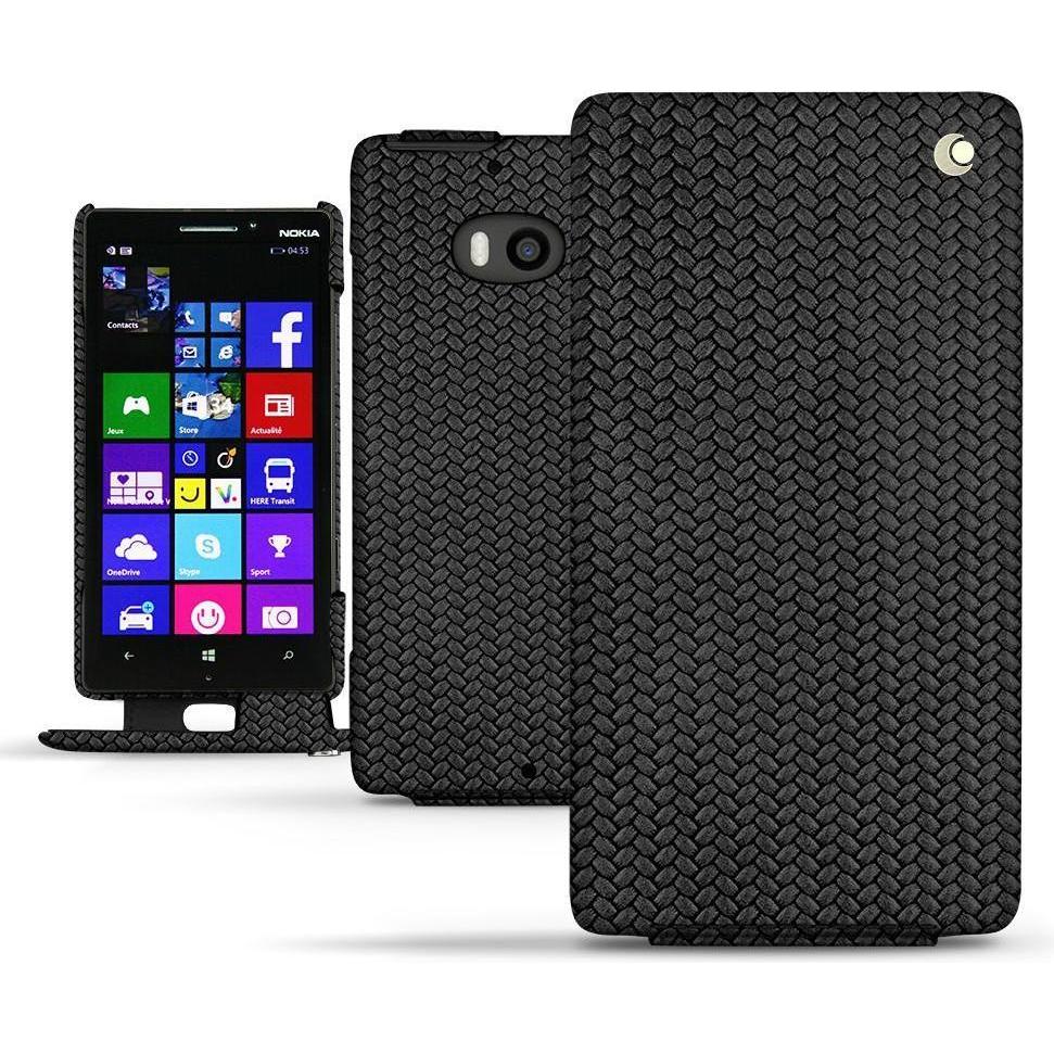 Noreve Lederschutzhülle vertikal (Nokia Lumia 930), Smartphone Hülle, Schwarz
