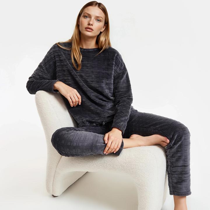 Produktbild La Redoute Collections Fleece-Pyjama mit langen Ärmeln (50)
