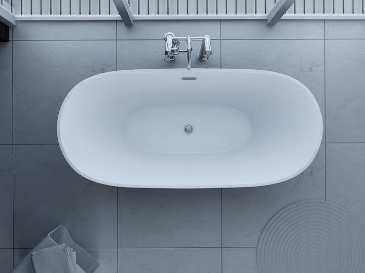 Image du produit PureHaven Baignoire de luxe autoportante en acrylique 170x80cm élégante avec siphon et lumière de protection (200 l, 170 cm, 80 cm)