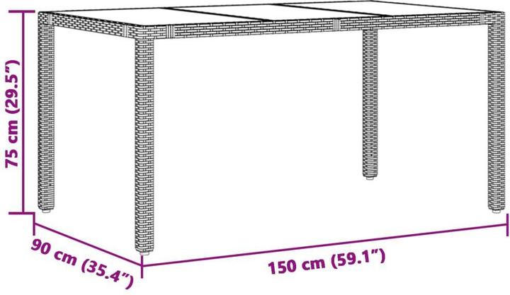 Produktbild vidaXL Gartentisch (150 x 90 x 75 cm)