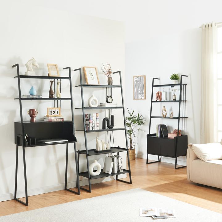 Produktbild En.Casa Möbelset Storfjord 3-tlg. 1x Schreibtisch, 2x Leiterregal *87446816*