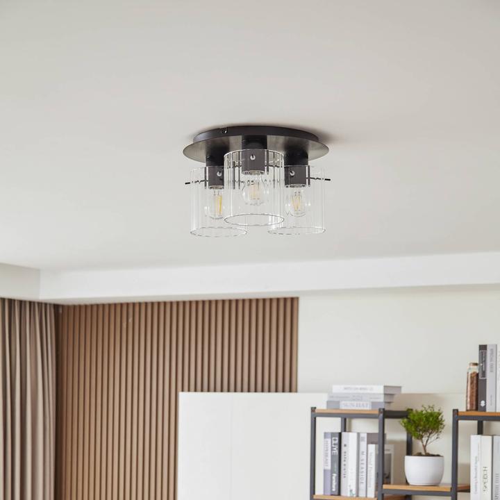 Produktbild Lucande Eirian 3 Deckenleuchte Clear/Black (E27)