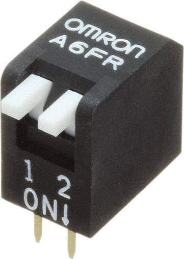 Actual product image Omron Industrial Automation Piano DIP switch, lever, long, 2.54mm, PCB pins