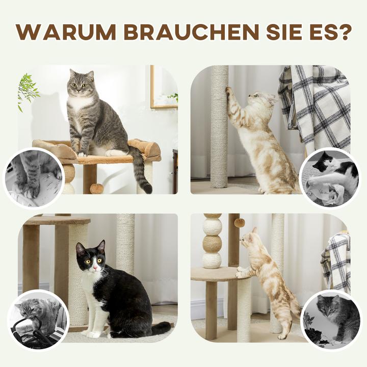 Produktbild PawHut Kratzbaum Spanplatte (86 cm, Kaffee)