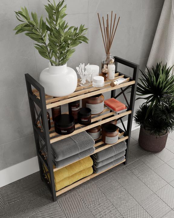 Produktbild Hanah Home Plastic Bathroom 4 Multi Purpose Shelf (46 x 18 x 64 cm)