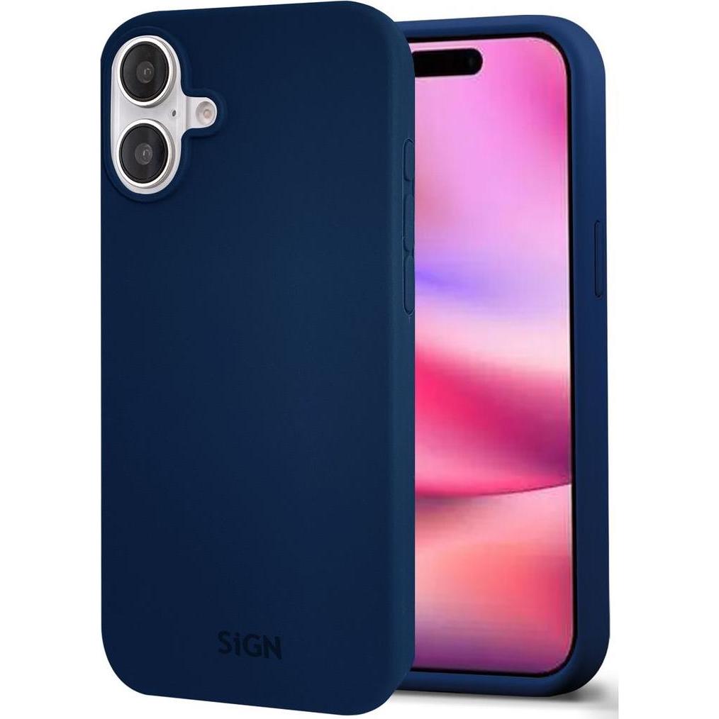 SIGN Liquid Silicone Case for iPhone 16 Plus - Blue (Apple iPhone 16 Plus), Smartphone Hülle, Blau