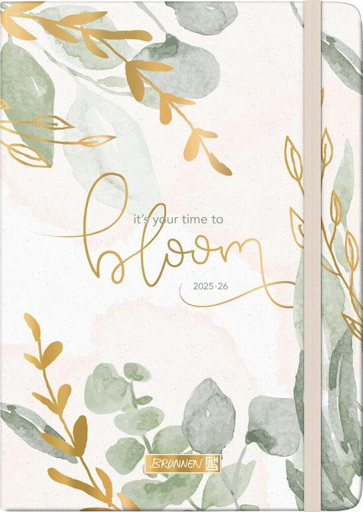 Actual product image BRUNNEN Schlerk calendar (2025/2026) 'Bloom', 2 pages = 1 week, A5, 208 pages, textile cover (A5, German)