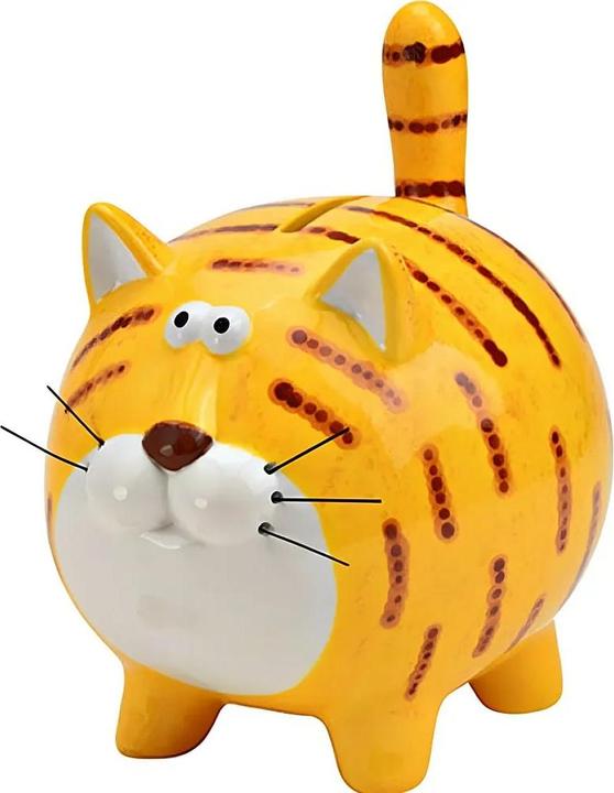 Produktbild G. Wurm Spardose Katze aus Keramik gelb (B/H/T) 14x17x12cm