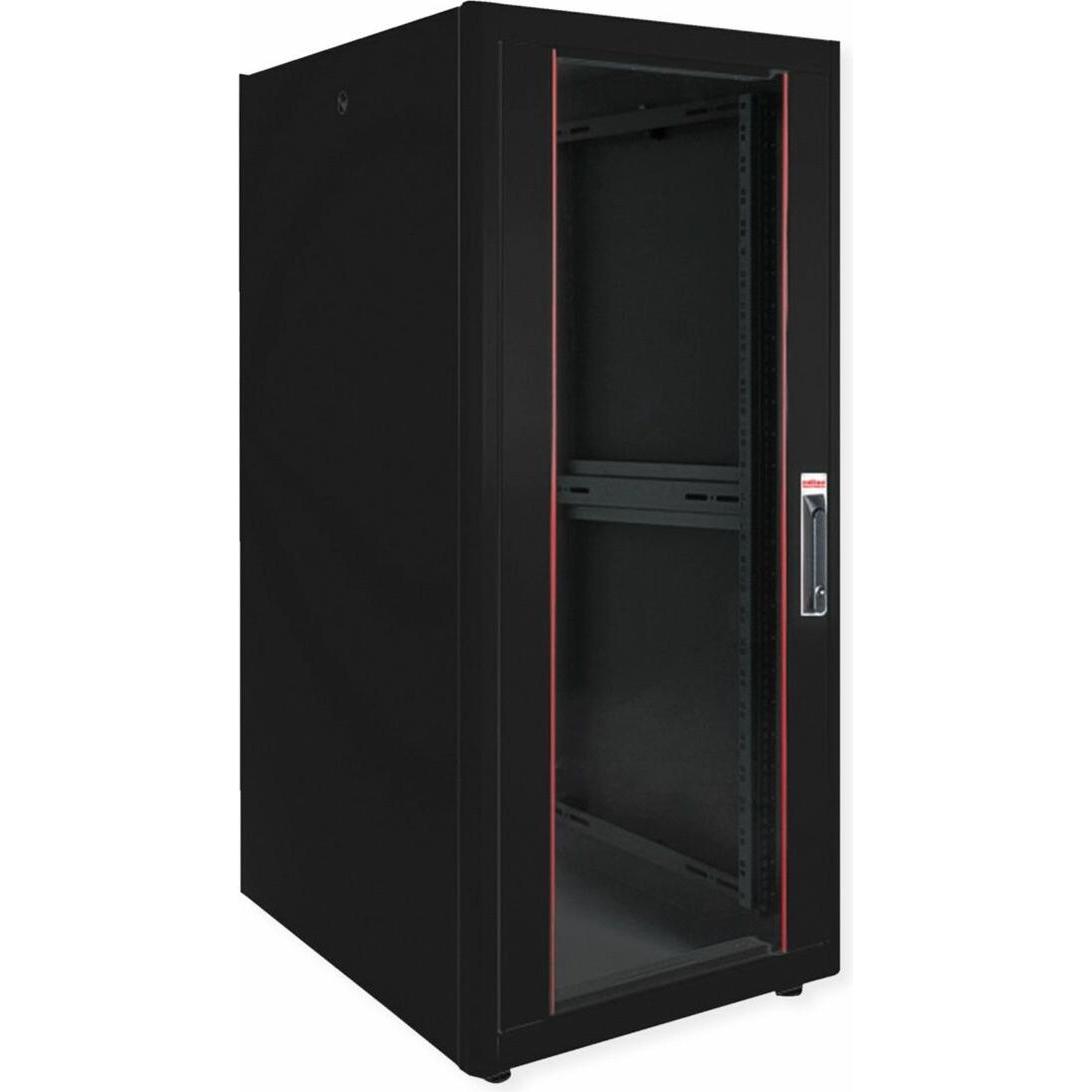 Roline 19-Zoll Netzwerkschrank Basic 32 HE (32 HE, 19 Zoll Rack), Serverschrank, Schwarz
