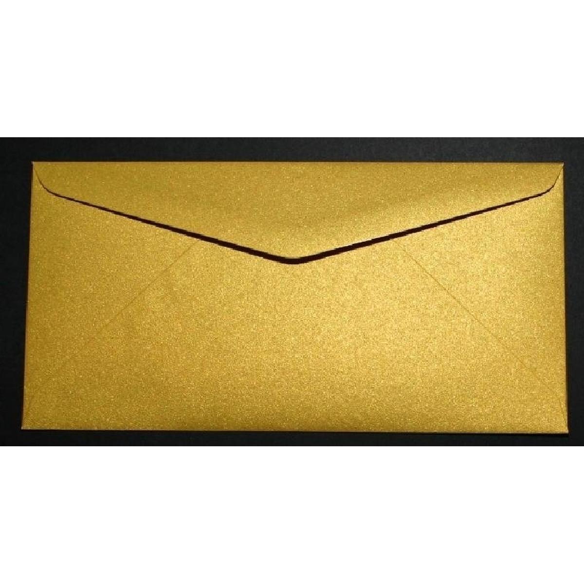 Thumbnail - Blanke, Briefumschlag, Briefumschläge DINlang 120g/qm gummiert VE=100 Stück glamour gold (110 x 220 mm, 100 x)