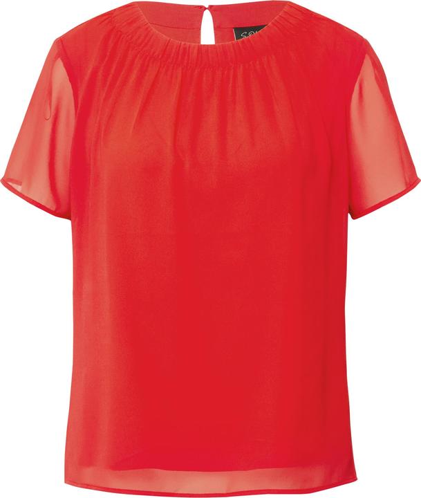 Produktbild s.Oliver Bluse Chiffon-Bluse mit Rundhalsausschnitt und Kurzarm (48)