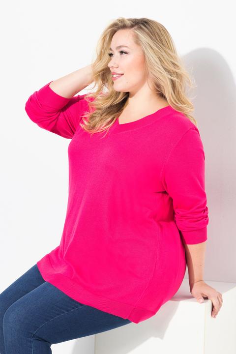 Actual product image Ulla Popken Casual V-Neck Long Sleeve Sweater (50, 52)