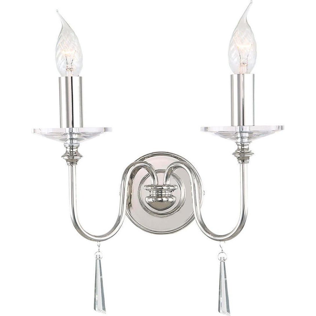 Elstead Lighting Argento Illuminazione Esterna, Finsbury Park, Lampada Da Parete E14 A 2 Ganci In Nichel Lucido (E14, Ip20)