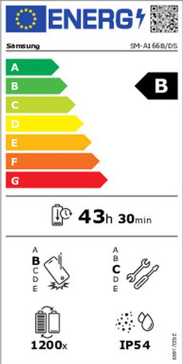 Energielabel Samsung Smartphone Galaxy A16 4/128GB Black (128 GB, Zwart, 6.70", Hybride dubbele SIM, 4G)