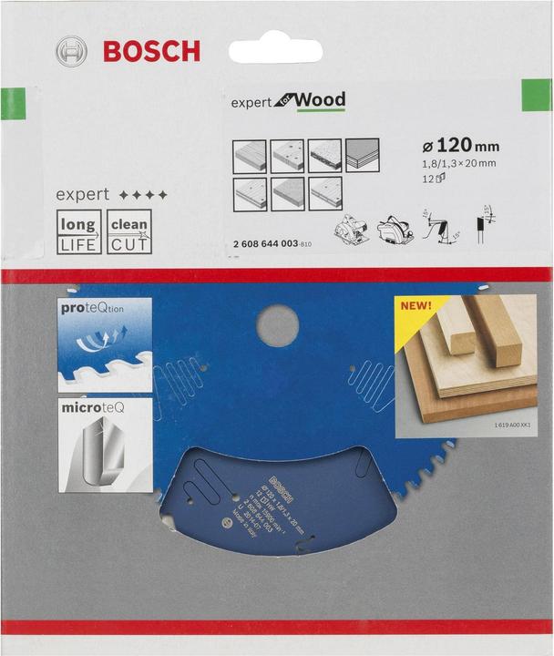 Produktbild Bosch Professional Zubehör Kreissägeblatt Expert for Wood, 120 x 20 x 1,8 mm, 12