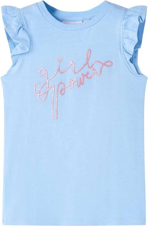 Immagine prodotto vidaXL Maglietta da bambino con maniche arricciate blu chiaro 128,Materiale (128)