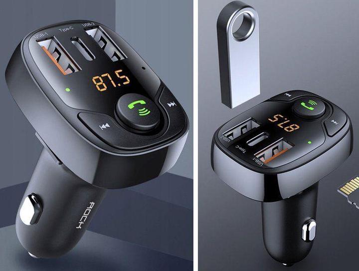 Image du produit Rock – B301FM Bluetooth Auto-Ladegerät mit FM-Transmitter, Schwarz