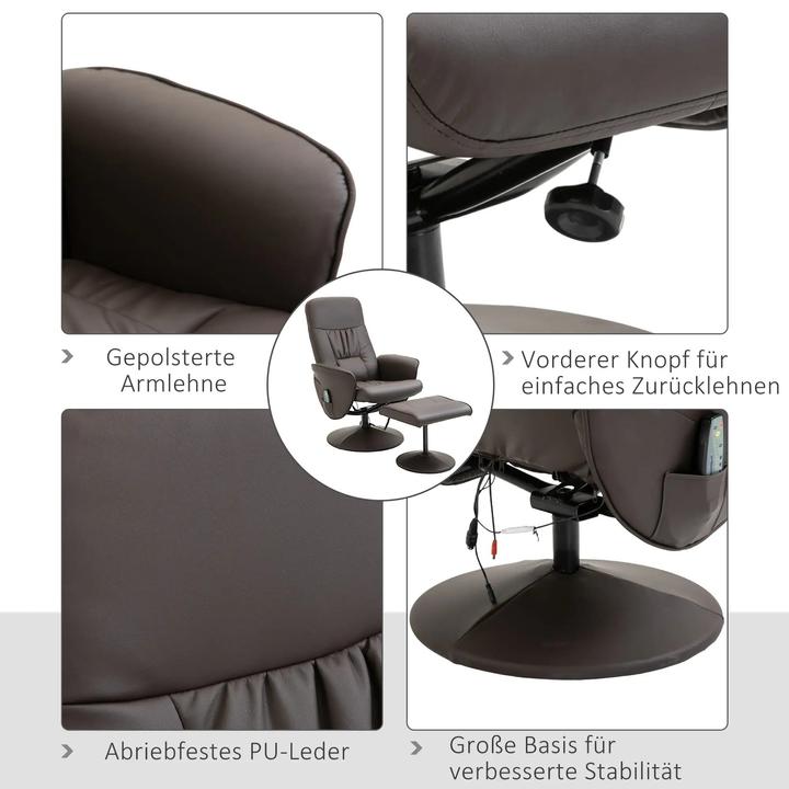 Image du produit Swisshandel24 Fauteuil de relaxation avec repose-pieds Espace de rangement Fauteuil de massage Fauteuil TV