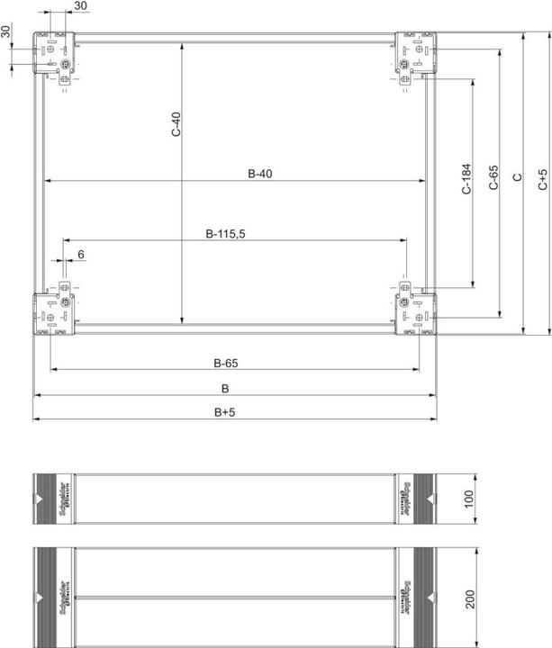 Produktbild Schneider Electric Sockel-Frontelement 800x400x100mm
