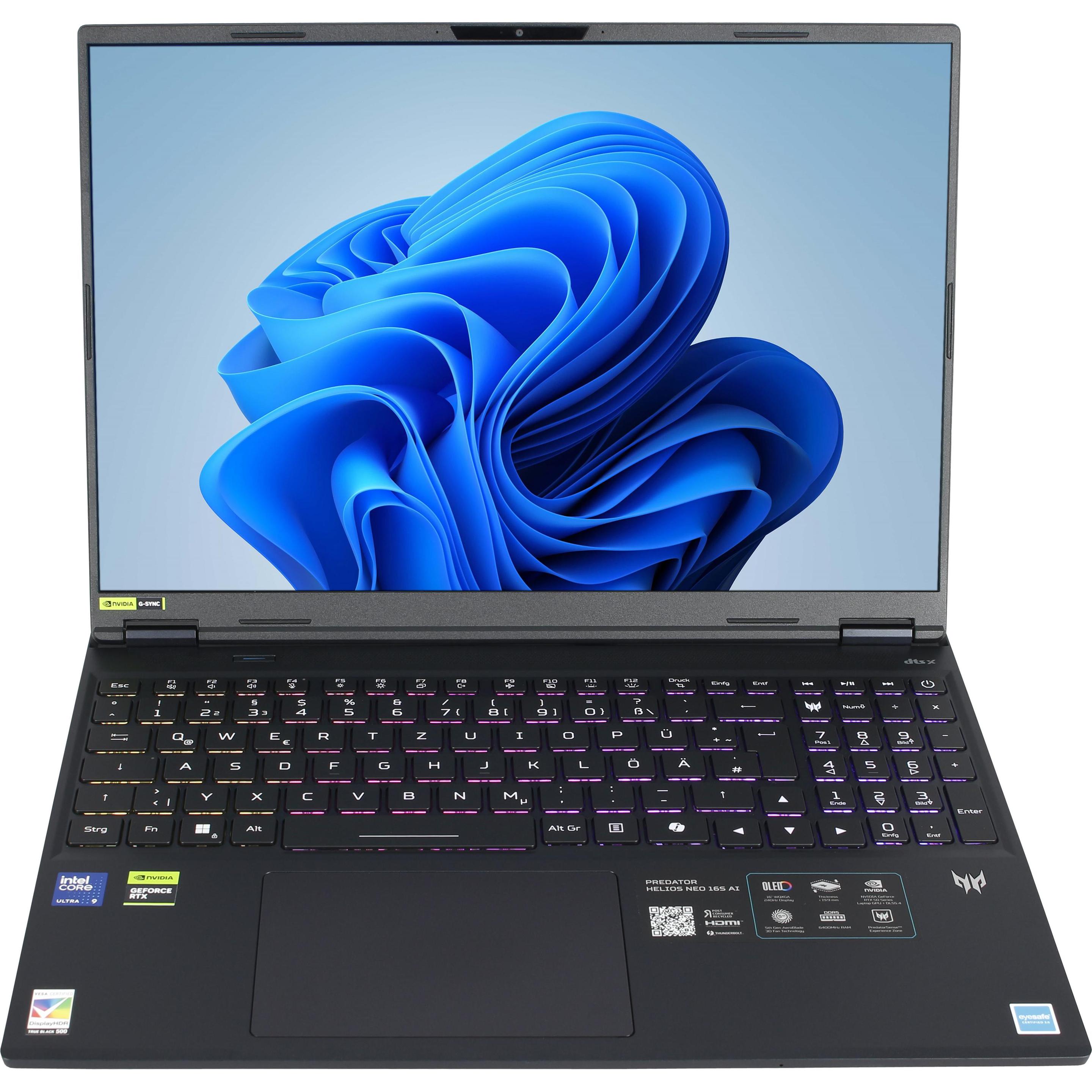 Acer NH.QX7EV.004 Predator Neo 165 (16", 1000 GB, 16 GB, Deutschland, Intel Core Ultra 9 275HX), Not