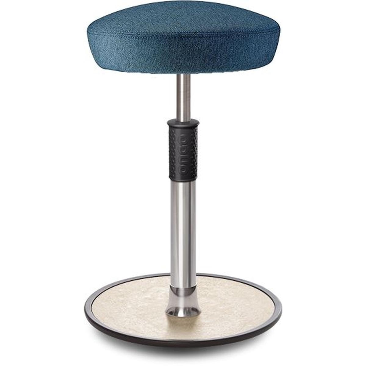 Ongo, Bürostuhl, Sitz- Stehhocker Free Tall Hutsitz Camira Rivet Ozeanblau Chrom /cremeweiss