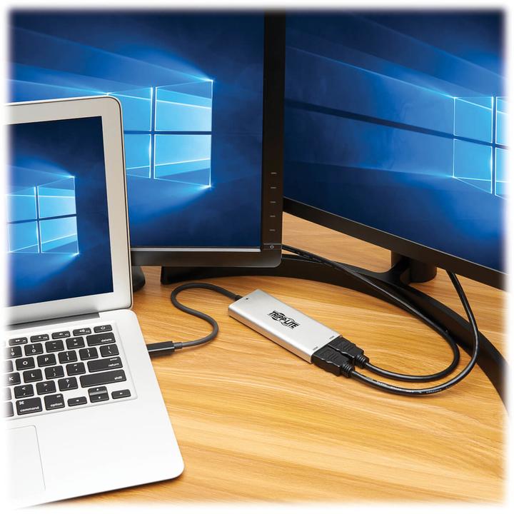 Produktbild Eaton Dual-Monitor Thunderbolt 3 to HDMI Adapter M/2xF - 4K 60Hz 4:4:4 Silve (USB-C, 2 Ports)