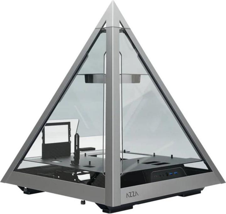 Produktbild Azza Pyramid 804L, Bench/Show-Geh?use (grau/schwarz, Tempered Glass)