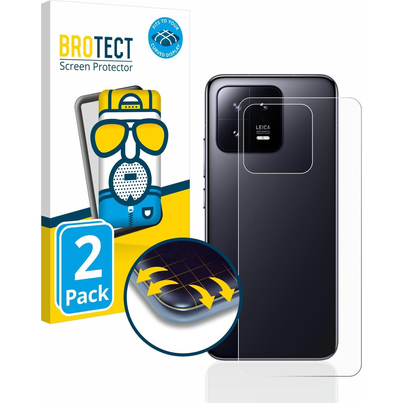 BROTECT Full-Cover Displayschutz Matt (2 Stück, Xiaomi 13), Smartphone Schutzfolie, Grau