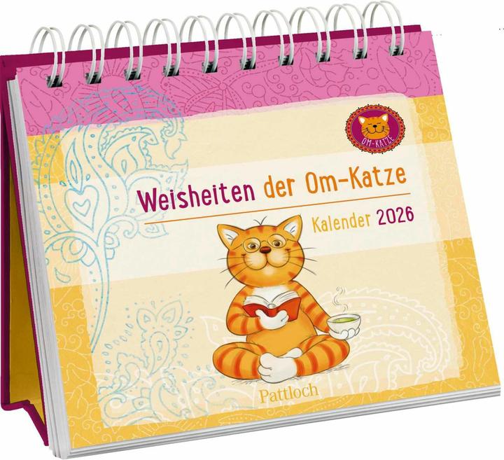 Actual product image Mini-Wochenkalender 2026: Weisheiten der Om-Katze (Hardcover, German)
