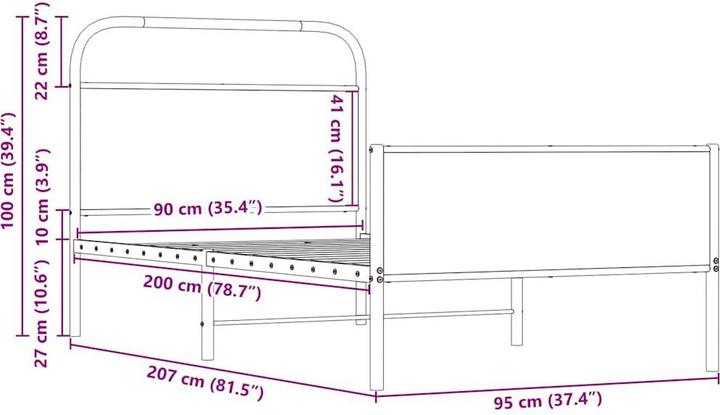 Image du produit vidaXL Bettgestell (90 x 200 cm)