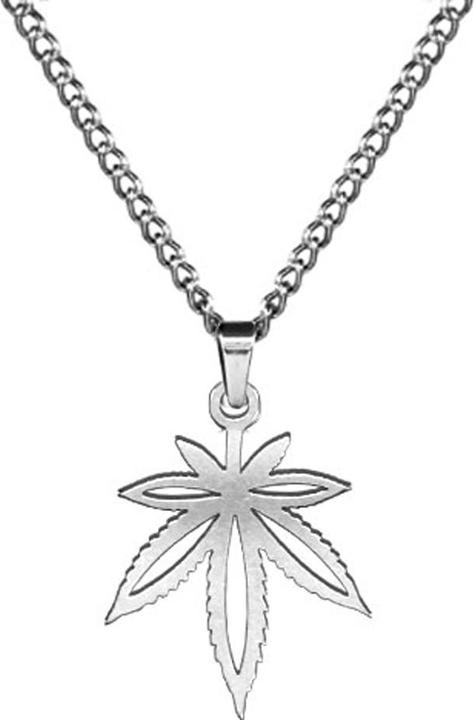 Produktbild Star Piercing Kette silber Anhänger Hanfblatt silber (Chirurgenstahl 316L)