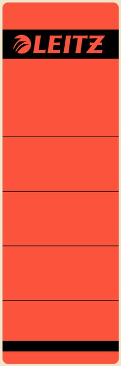 Produktbild Leitz Ordnerrücken-Etikett, 61 x 192 mm, kurz, breit, rot passend für Standard- und Hartpappe-