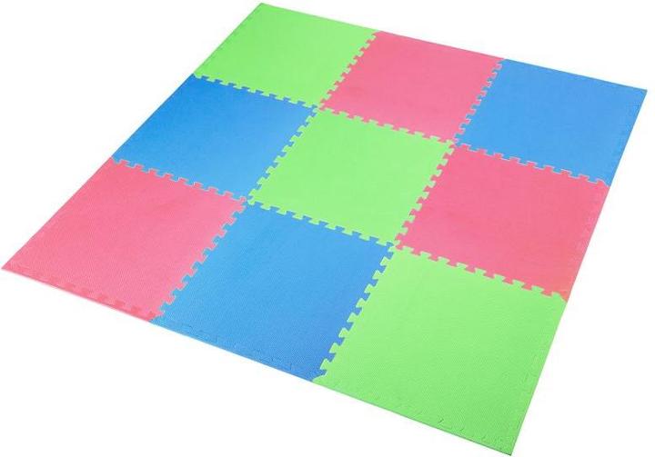 Actual product image One Folding mat for training Fitness MP10 green-blue-red, 60x60x1.0cm (9 parts) (10 mm)