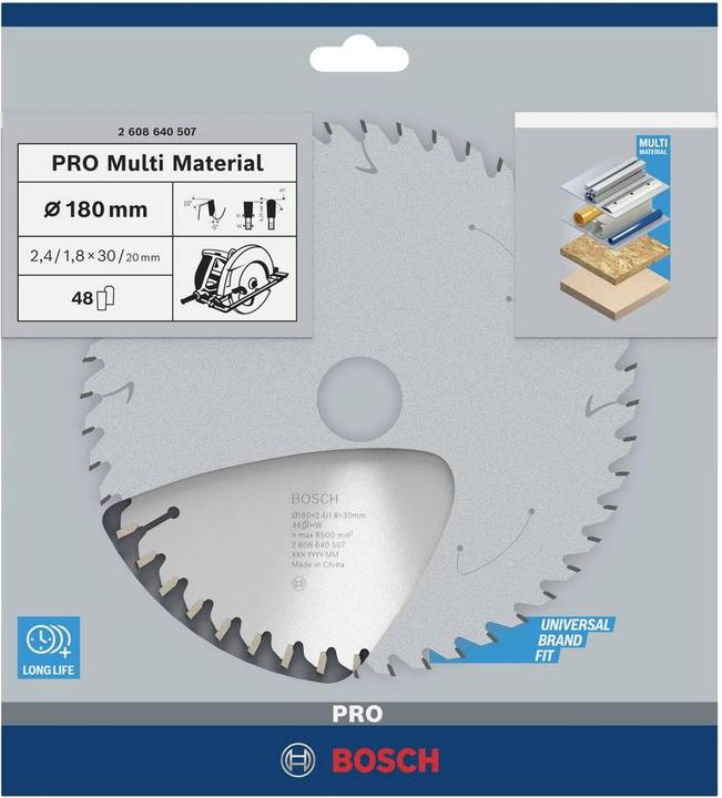 Produktbild Bosch Professional Zubehör PRO Multi Material Kreissägeblatt, 180 x 2,4 x 30 mm