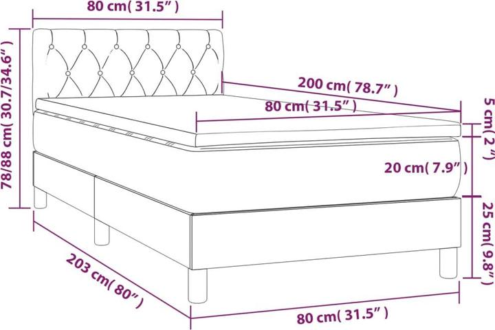 Produktbild vidaXL Boxspringbett (80 x 200 cm)