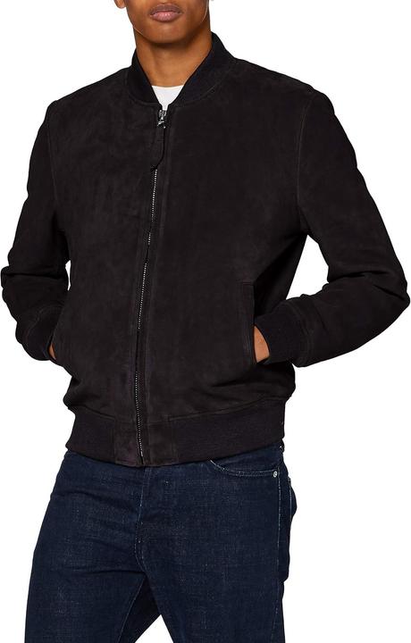 Schott Nyc Giacca in pelle con chiusura lampo e maniche lunghe (S)