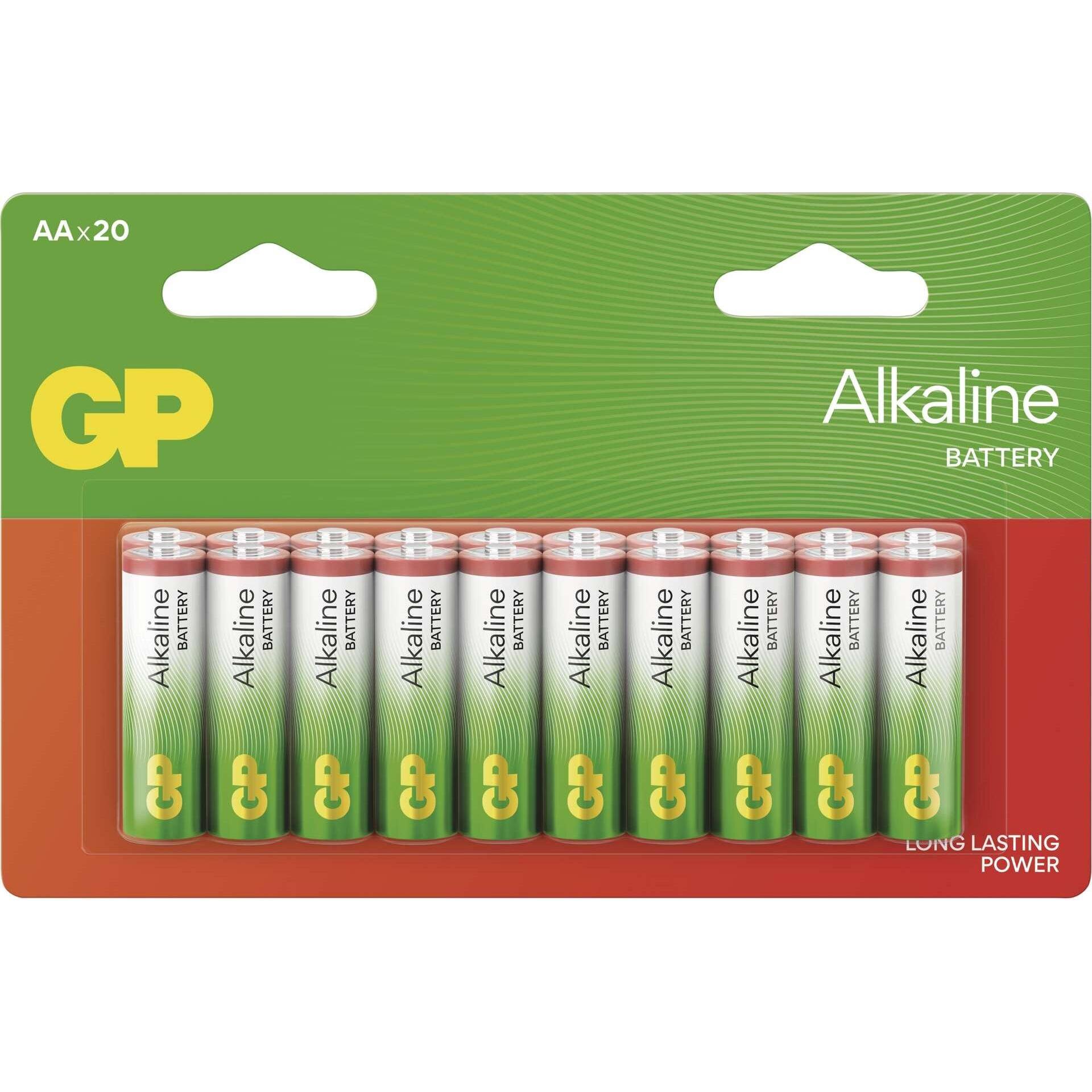 GP Batteries 20 GP Batterien Long Lasting Power Mignon AA 1,5 V (20 pz., AA / LR6 / LR06 / Mignon / R6 / R14505), Batterie + pile