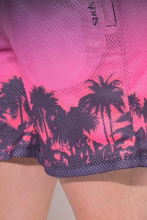 Immagine prodotto Ulla Popken Shorts sportivi in mesh con palme, taglio della gamba ampio e cintura elastica (46)