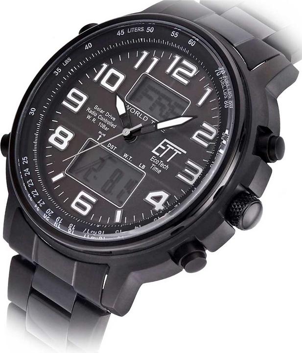 Actual product image ETT EGS-11390-25M Mens Watch Solar Drive Radio Control Watch (Chronograph, Radio-controlled clock, 48 mm)