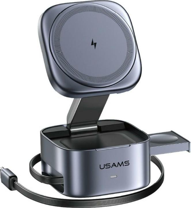Usams Wireless charger 3in1 CD257 Qi2 tarnish (15 W)