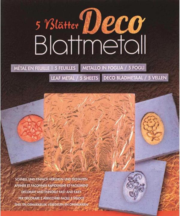 Produktbild Glorex Blattmetall kupferfarben 14x14 cm, 5 Blatt (5x)